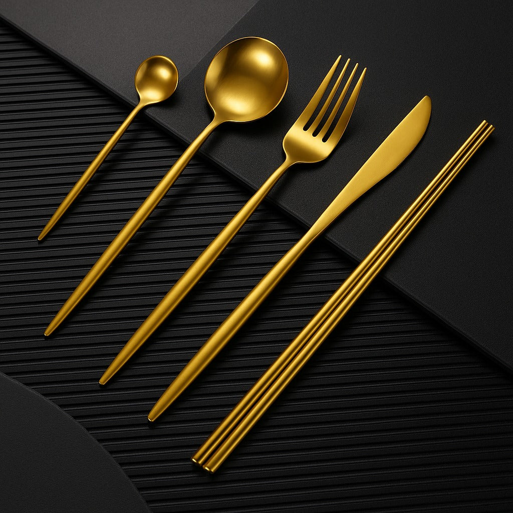 Matte Stainless Steel Thickened Cutlery Set