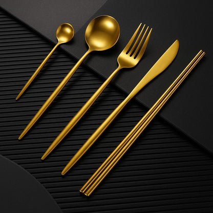 Matte Stainless Steel Thickened Cutlery Set