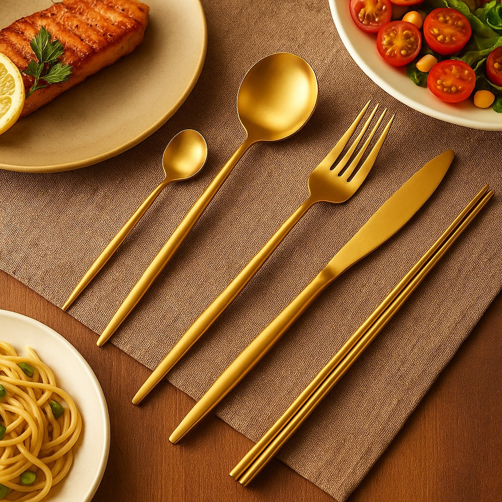 Matte Stainless Steel Thickened Cutlery Set