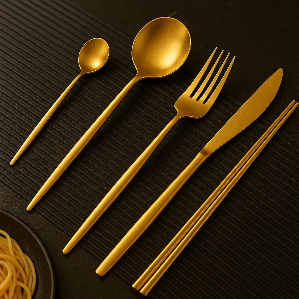 Matte Stainless Steel Thickened Cutlery Set