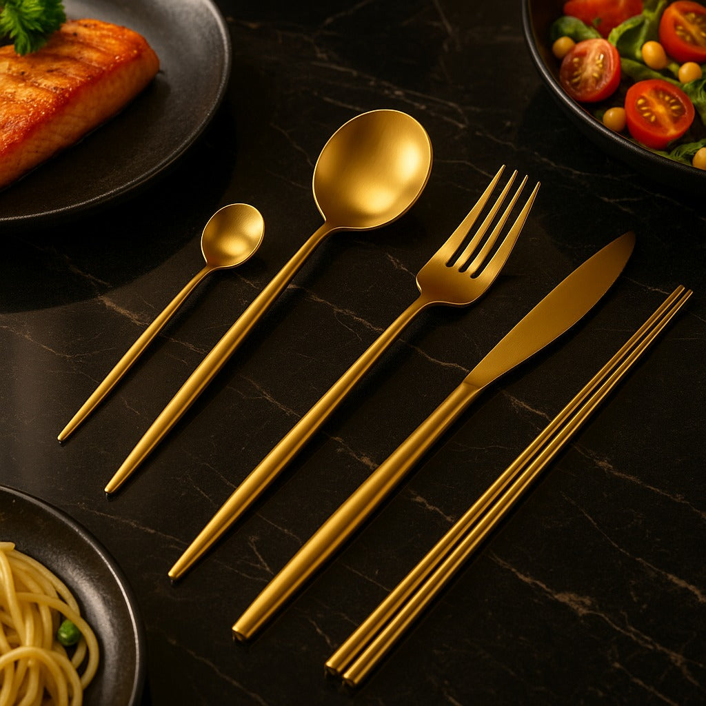 Matte Stainless Steel Thickened Cutlery Set
